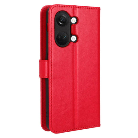 OnePlus Nord 3 (5G) Læder Flip Cover m. Pung og Strop - Rød