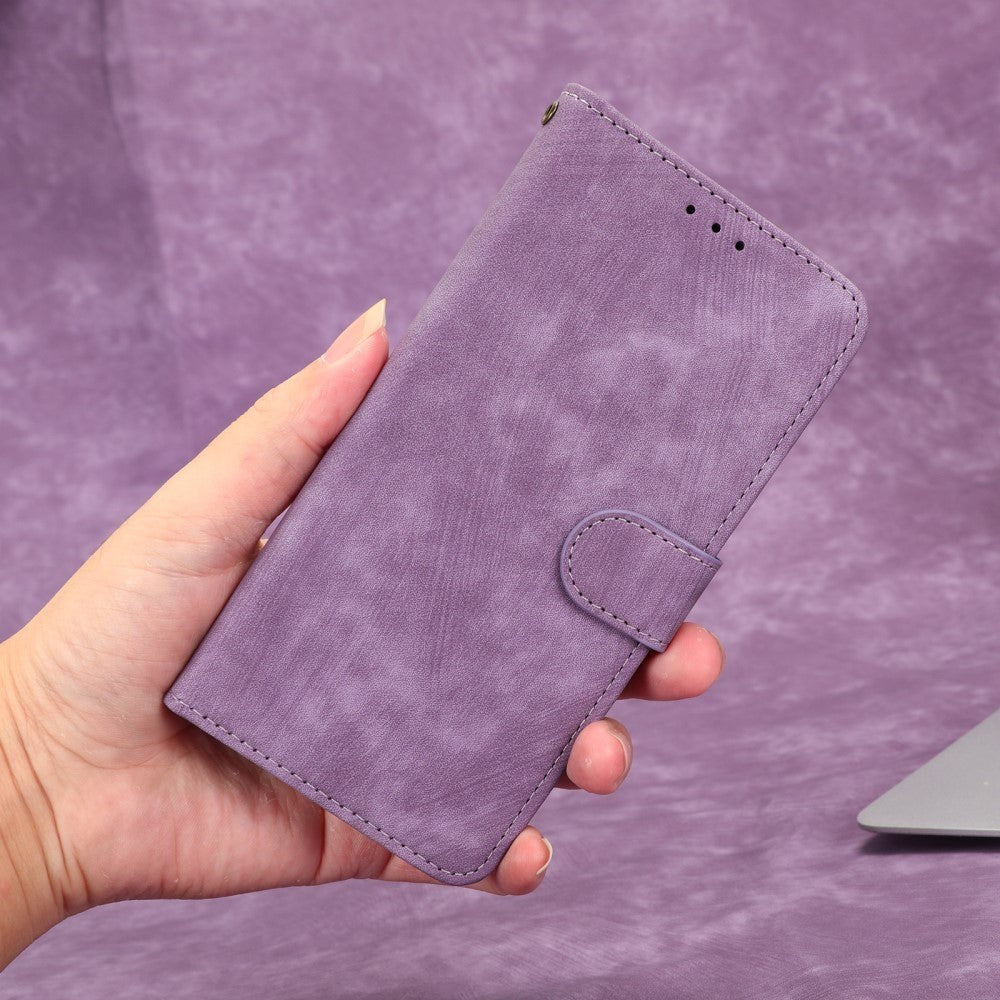 Honor 70 Lite Læder Flip Cover m. Pung & Strop - Lilla