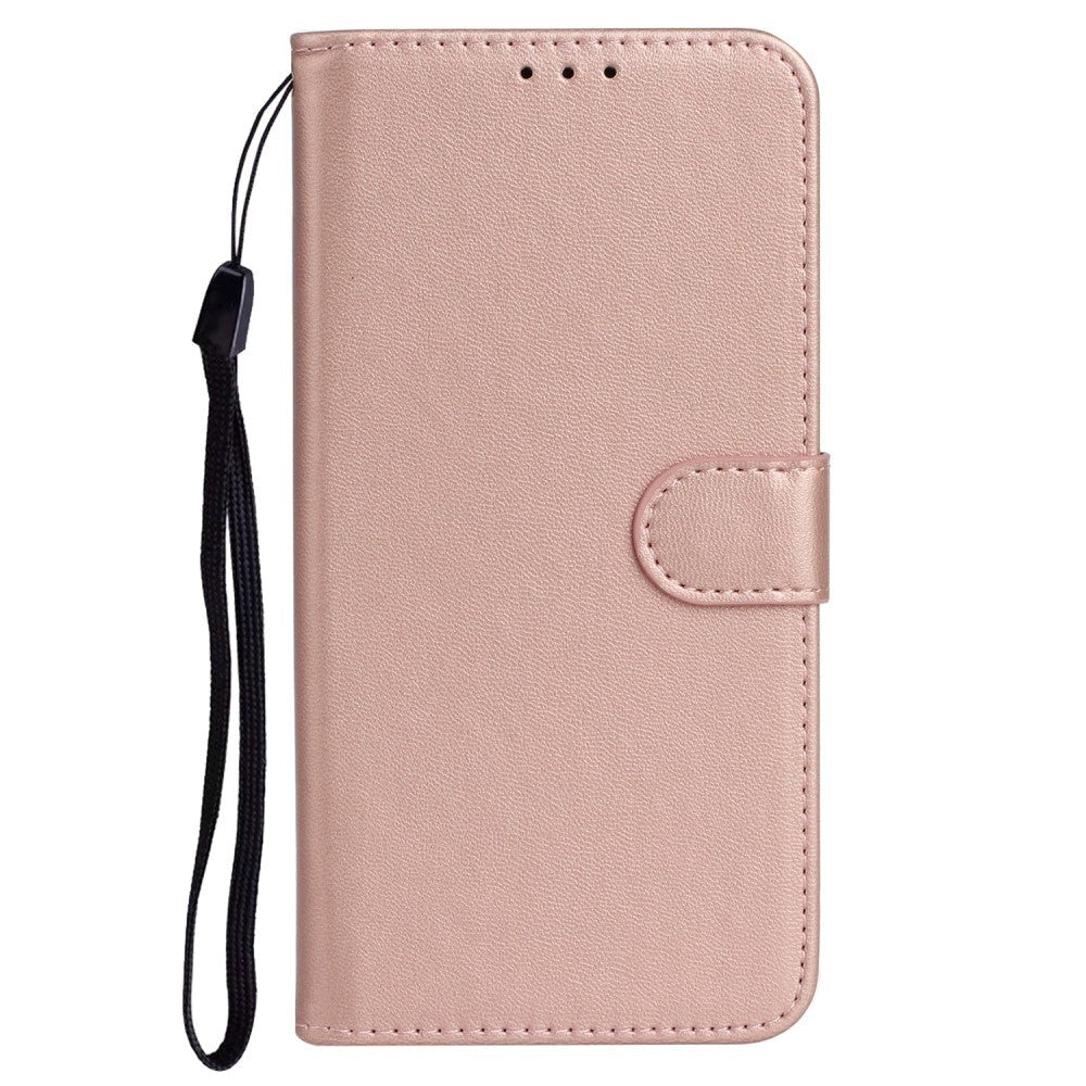 Sony Xperia 10 V Læder Flip Cover m. Pung og Strop - Rose Gold