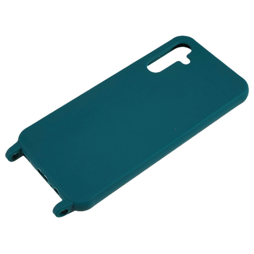 Samsung Galaxy A14 (5G) Fleksibel Plastik Bagside Cover m.  Strop - Mørke Grøn