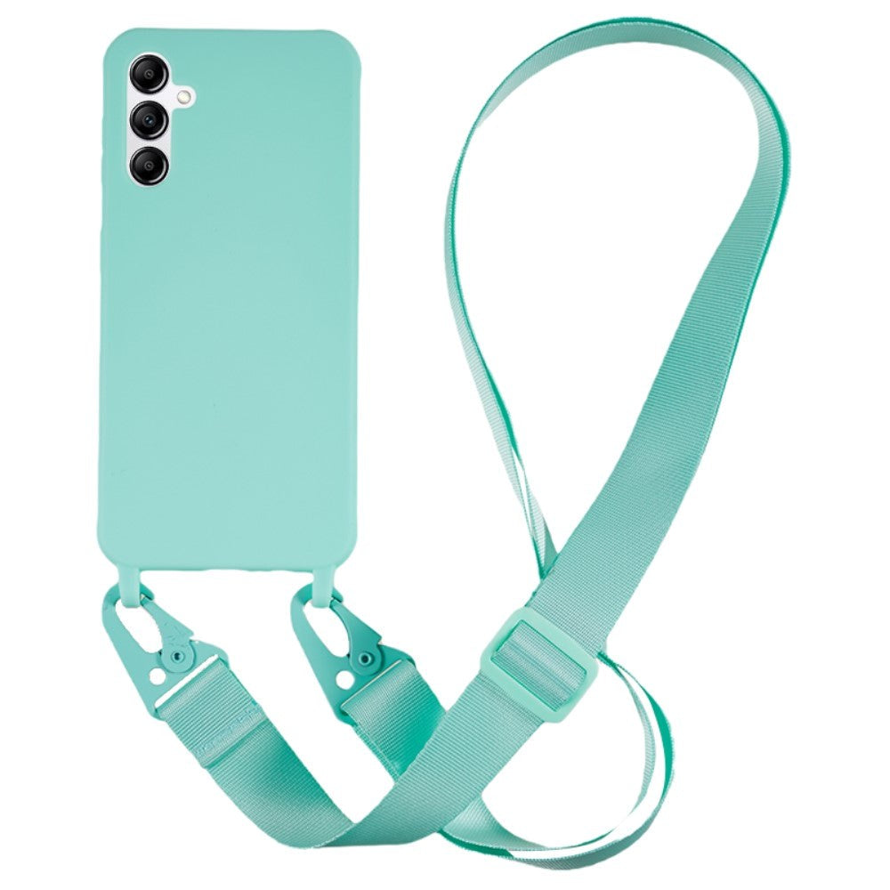 Samsung Galaxy A14 (5G) Fleksibel Plastik Bagside Cover m.  Strop - Mint Grøn