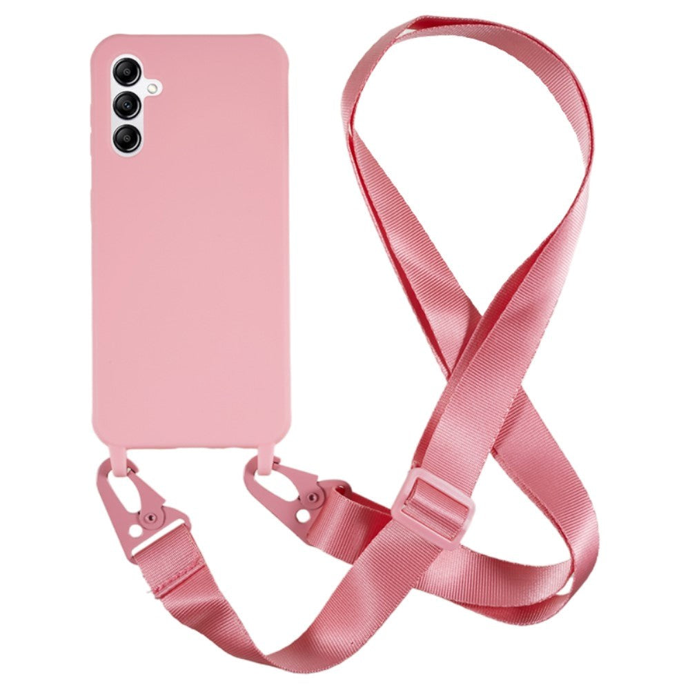 Samsung Galaxy A14 (5G) Fleksibel Plastik Bagside Cover m.  Strop - Pink