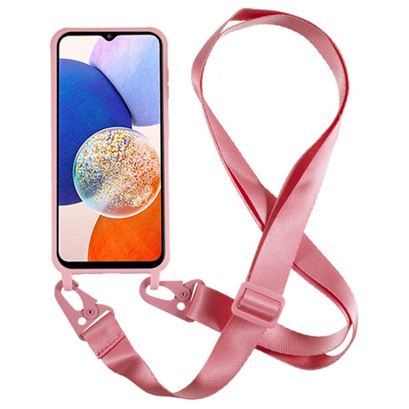 Samsung Galaxy A14 (5G) Fleksibel Plastik Bagside Cover m.  Strop - Pink