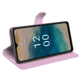 Nokia G22 Litchi Læder Flip Cover m. Pung - Lyserød