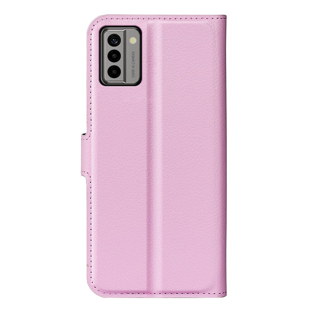 Nokia G22 Litchi Læder Flip Cover m. Pung - Lyserød