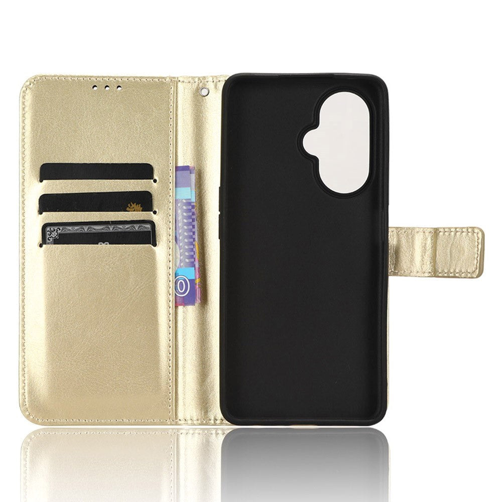 OnePlus Nord CE 3 Lite Læder Flip Cover m. Pung & Ståfunktion - Guld