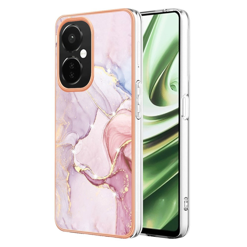 OnePlus Nord CE 3 Lite (5G) Hybrid Plastik Bagside Cover - Lyserød Marmor