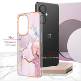 OnePlus Nord CE 3 Lite (5G) Hybrid Plastik Bagside Cover - Lyserød Marmor