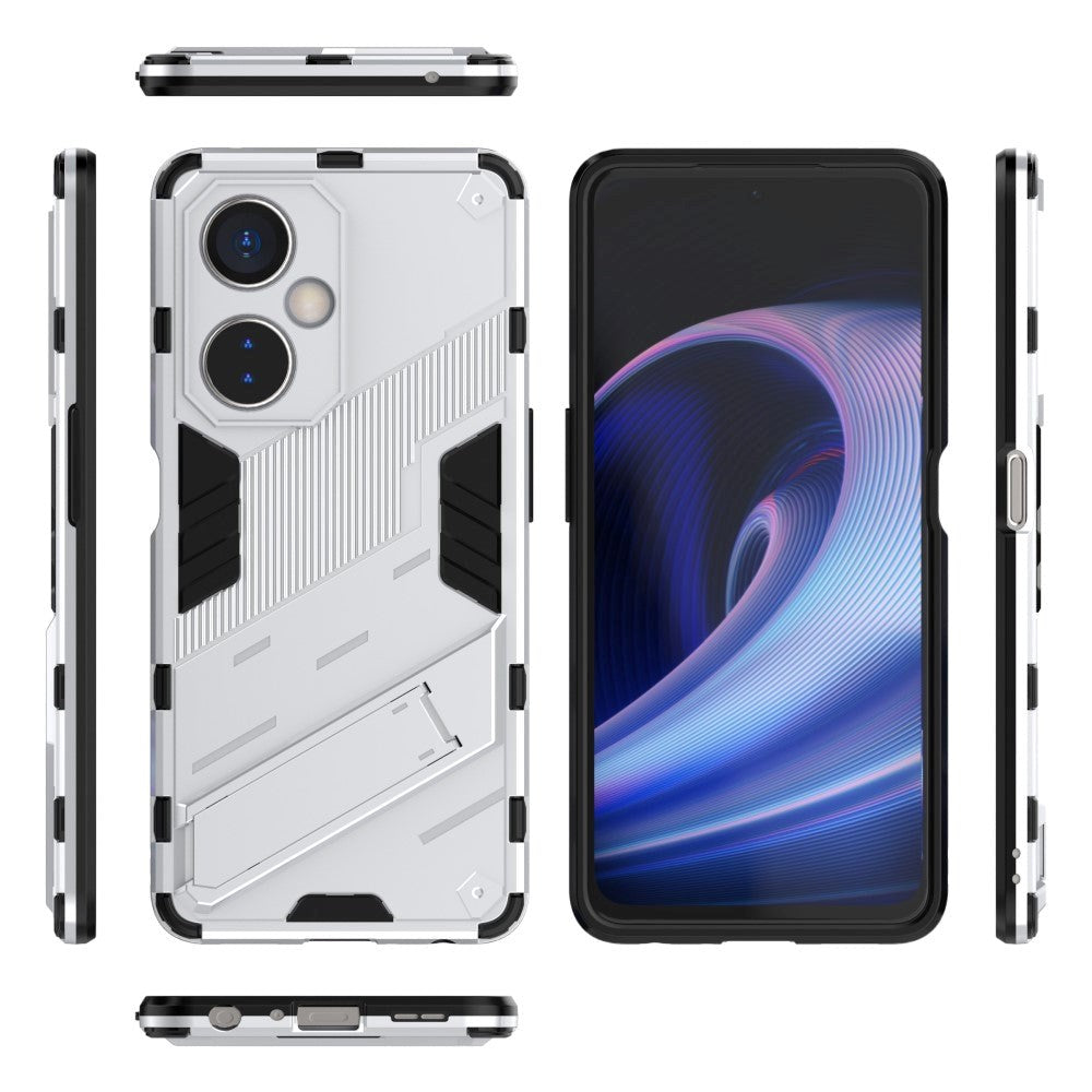 OnePlus Nord CE 3 Lite Hybrid Håndværker Bagside Cover m. Kickstand - Hvid