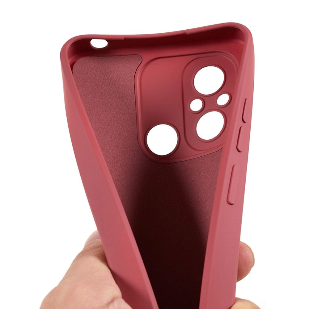 Xiaomi Redmi 12C Fleksibelt Plastik Bagside Cover - Rustrød