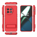 OnePlus 11 Rugged Plastik Bagside Cover m. Kickstand - Rød