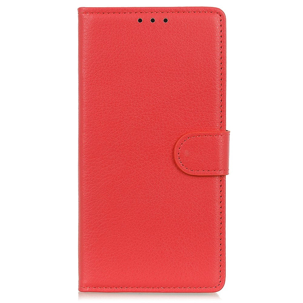 Google Pixel 8 Pro Litchi Læder Flip Cover m. Pung - Rød