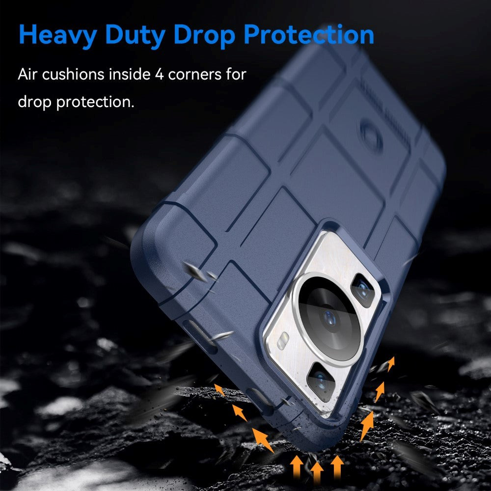 Huawei P60 Pro Rugged Shield Bagside Cover - Blå