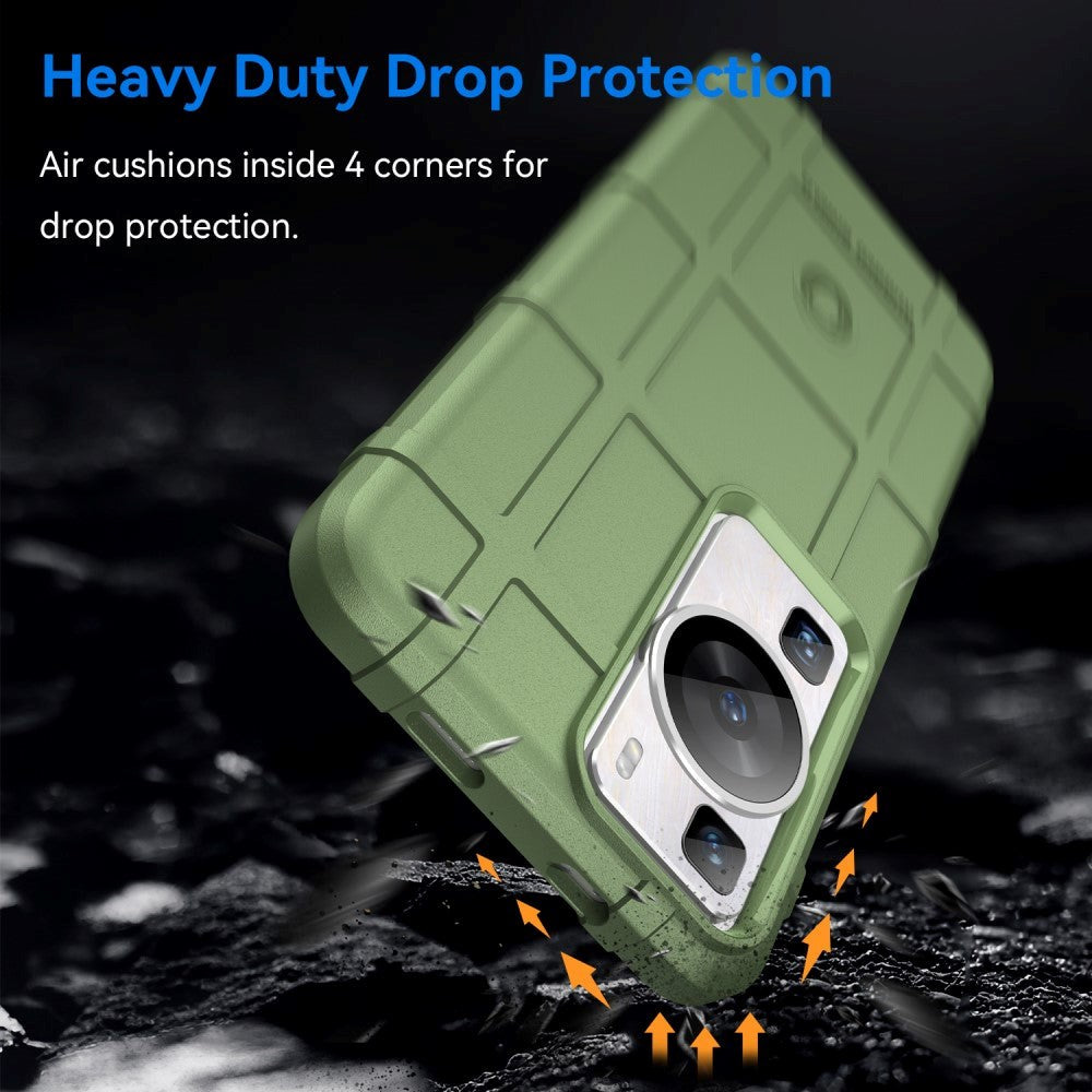 Huawei P60 Pro Rugged Shield Bagside Cover - Grøn
