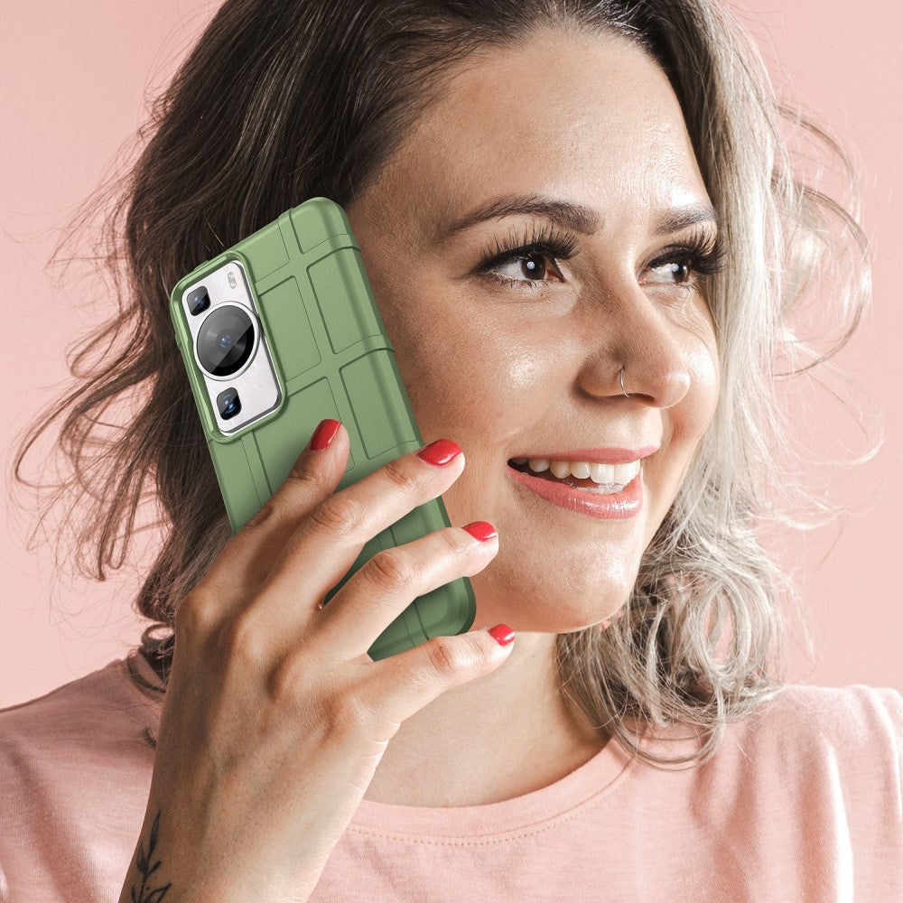 Huawei P60 Pro Rugged Shield Bagside Cover - Grøn