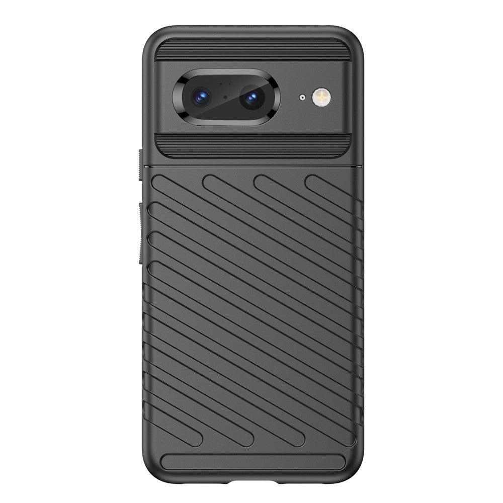 Google Pixel 8 Thunder Series Twill Plastik Bagside Cover - Sort