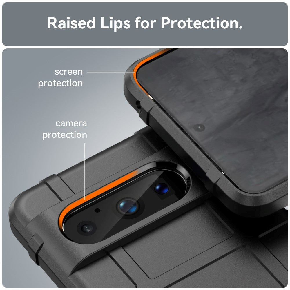 Google Pixel 8 Pro Rugged Shield Series Håndværker Bagside Cover - Sort