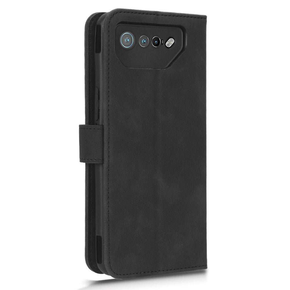 Asus ROG Phone 7 Kunstlæder Flip Cover m. Pung & Strop - Sort