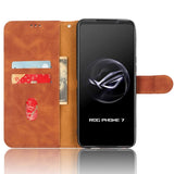Asus ROG Phone 7 Kunstlæder Flip Cover m. Pung & Strop - Brun