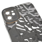 iPhone 11 Skinnende Fleksibel Plastik Bagside Cover - Bølget Design - Sølv