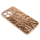 iPhone 13 Pro Skinnende Fleksibel Plastik Bagside Cover - Bølget Design - Guld