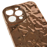 iPhone 13 Pro Skinnende Fleksibel Plastik Bagside Cover - Bølget Design - Guld