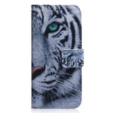 Nokia C22 Læder Flip Cover m. Pung & Print - Tiger