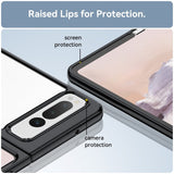 Google Pixel Fold Hybrid Plastik Bagside Cover - Gennemsigtig / Sort