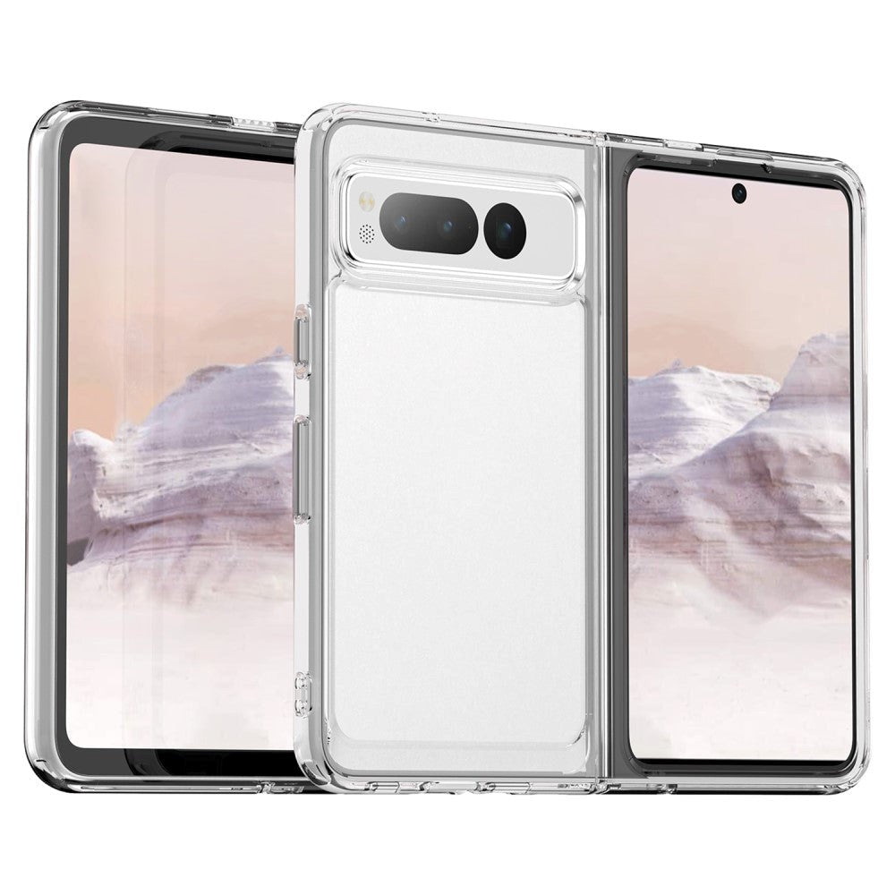 Google Pixel Fold Hybrid Plastik Bagside Cover - Gennemsigtig