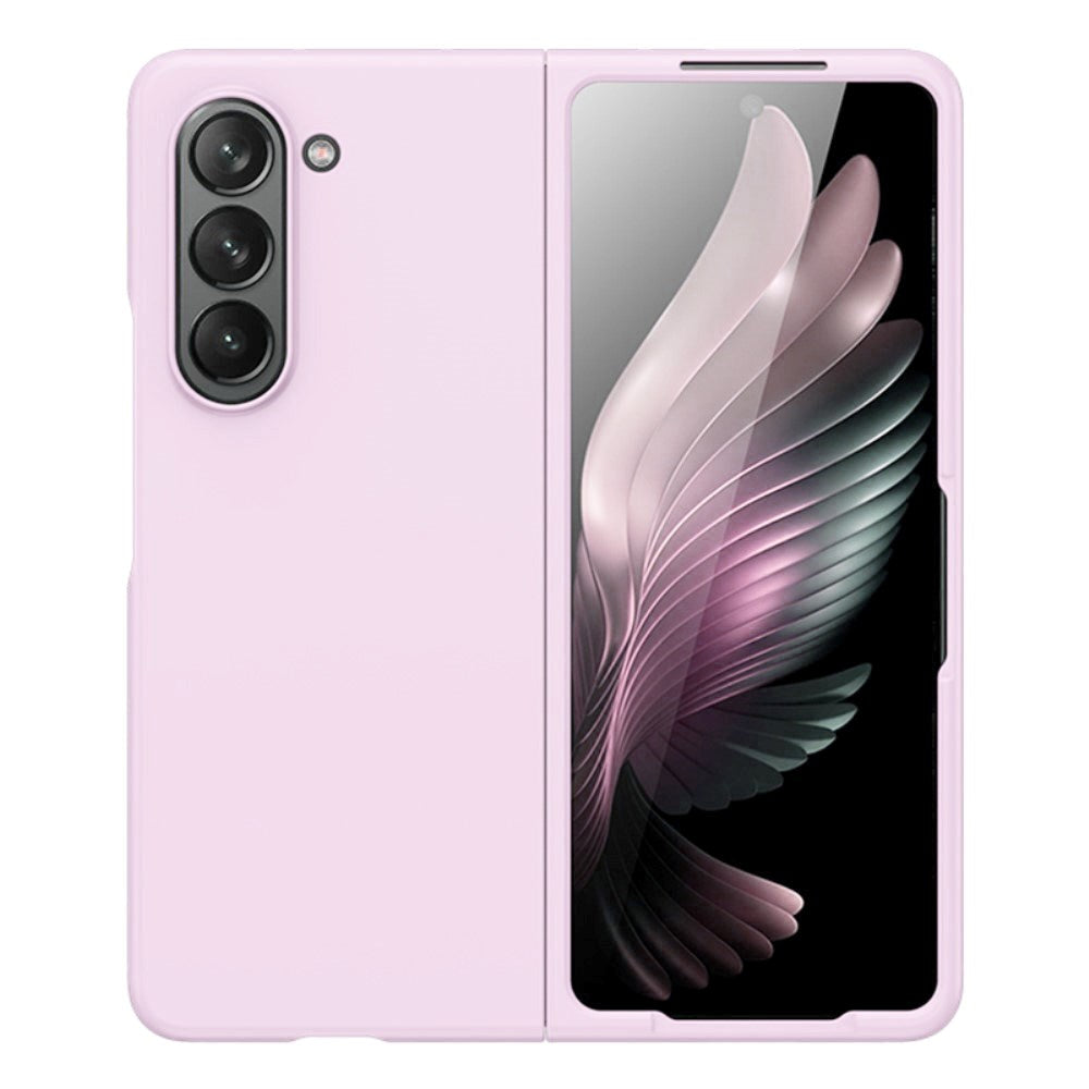 Samsung Galaxy Z Fold5 (5G) Gummibelagt Hård Plastik Bagside Cover - Lyserød