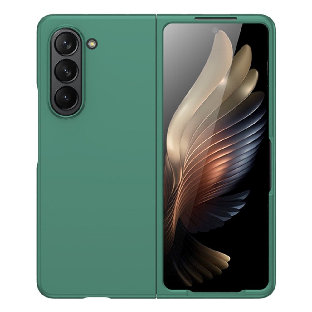 Samsung Galaxy Z Fold5 (5G) Gummibelagt Hård Plastik Bagside Cover - Mørkegrøn