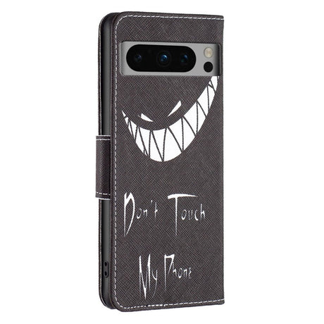 Google Pixel 8 Pro Læder Flip Cover m. Pung - "Don't Touch My Phone"