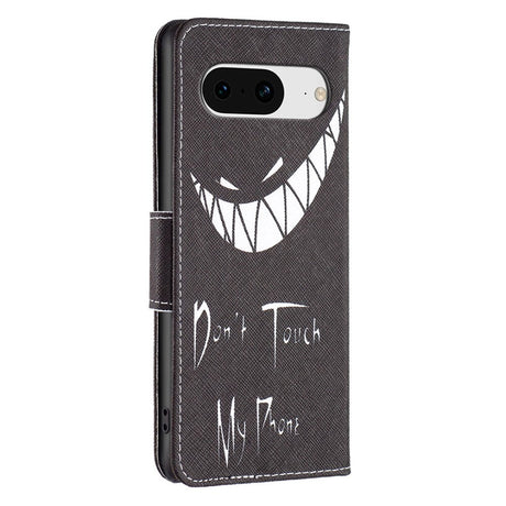 Google Pixel 8 Læder Flip Cover m. Pung - "Don't Touch My Phone"