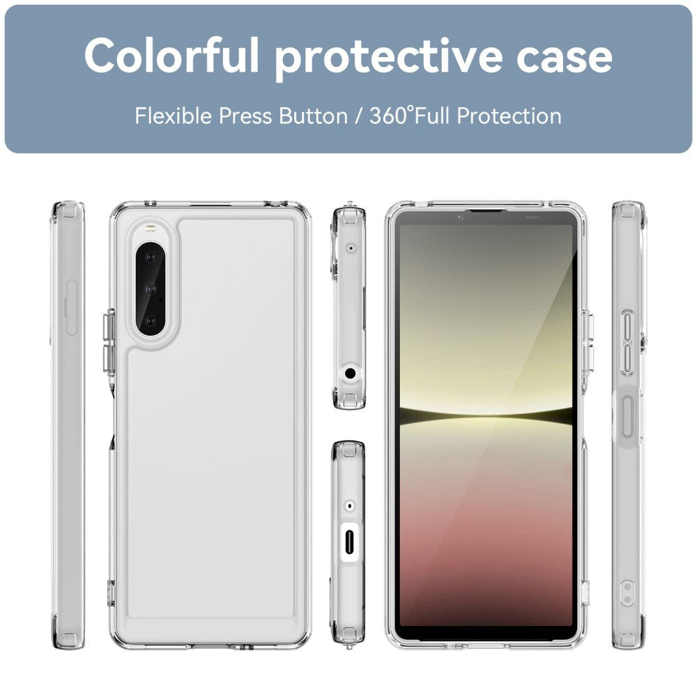 Sony Xperia 10 V Transparent Fleksibelt Plastik Bagside Cover - Gennemsigtig