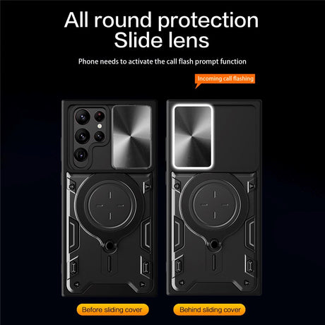 Samsung Galaxy S22 Ultra - EIDERWOOD Håndværker Cover m. Kickstand & Cam Slider - Rød