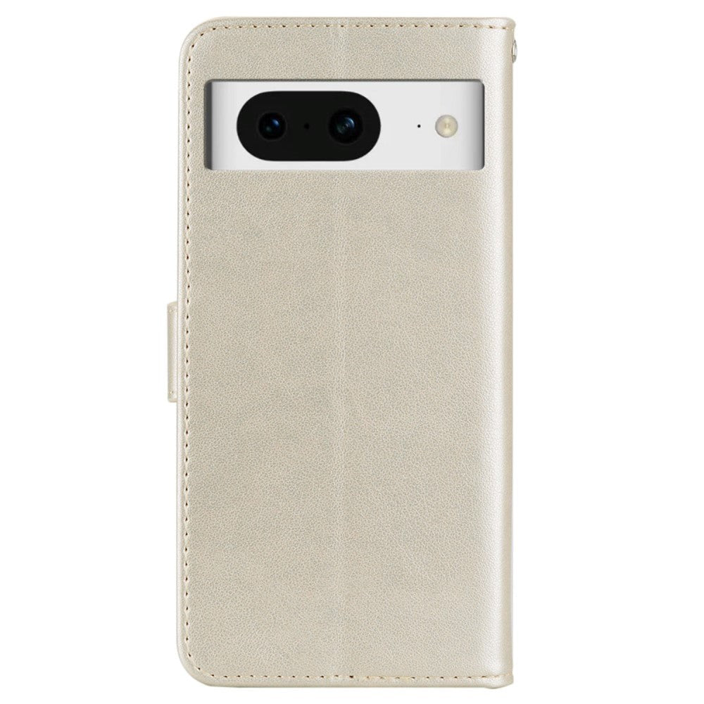 Google Pixel 8 Rhinsten Flip Cover m. Pung - Guld