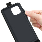 iPhone 15 Vertikalt Læder Flip Cover m. Kortholder - Sort