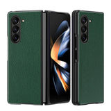 Samsung Galaxy Z Fold5 5G Læderbetrukket Litchi Bagside Cover - Grøn