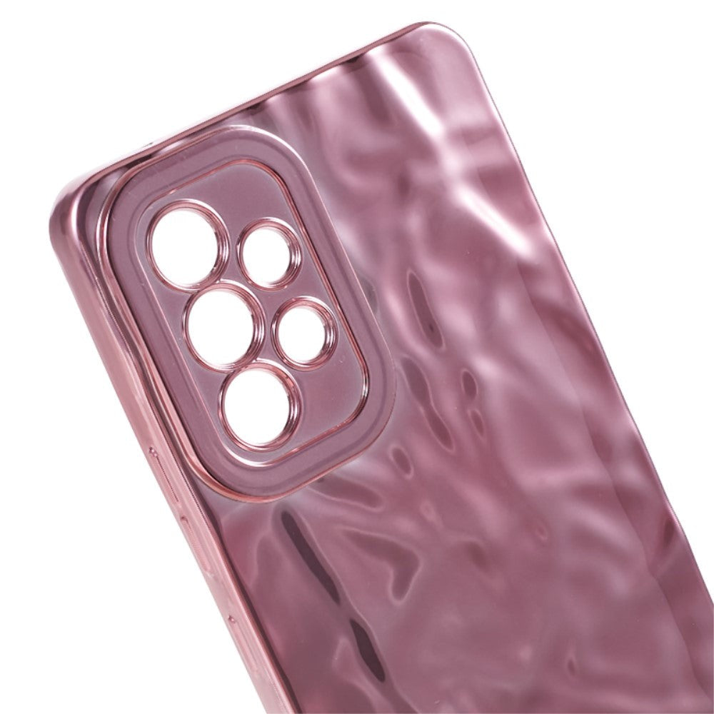 Samsung Galaxy A52s (5G) / A52 (4G / 5G) Skinnende Fleksibel Plastik Bagside Cover - Bølget Design - Rose Gold