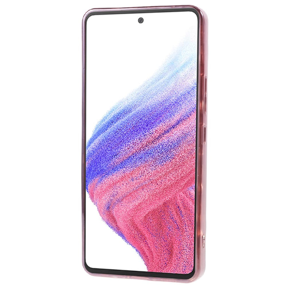 Samsung Galaxy A53 (5G) Skinnende Fleksibel Plastik Bagside Cover - Bølget Design - Rose Gold