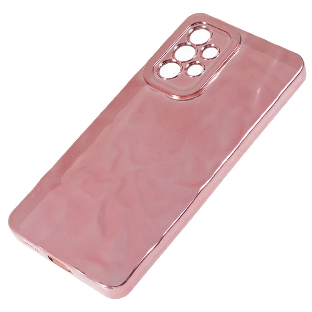 Samsung Galaxy A53 (5G) Skinnende Fleksibel Plastik Bagside Cover - Bølget Design - Rose Gold