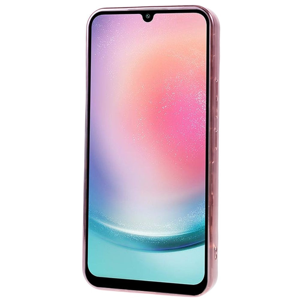 Samsung Galaxy A24 Skinnende Fleksibel Plastik Bagside Cover - Bølget Design - Rose Gold
