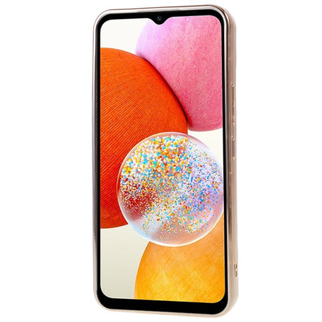 Samsung Galaxy A14 (5G) Skinnende Fleksibel Plastik Bagside Cover - Bølget Design - Guld