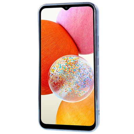 Samsung Galaxy A14 (5G) Skinnende Fleksibel Plastik Bagside Cover - Bølget Design - Blå