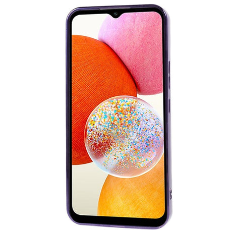 Samsung Galaxy A14 (5G) Skinnende Fleksibel Plastik Bagside Cover - Bølget Design - Lilla