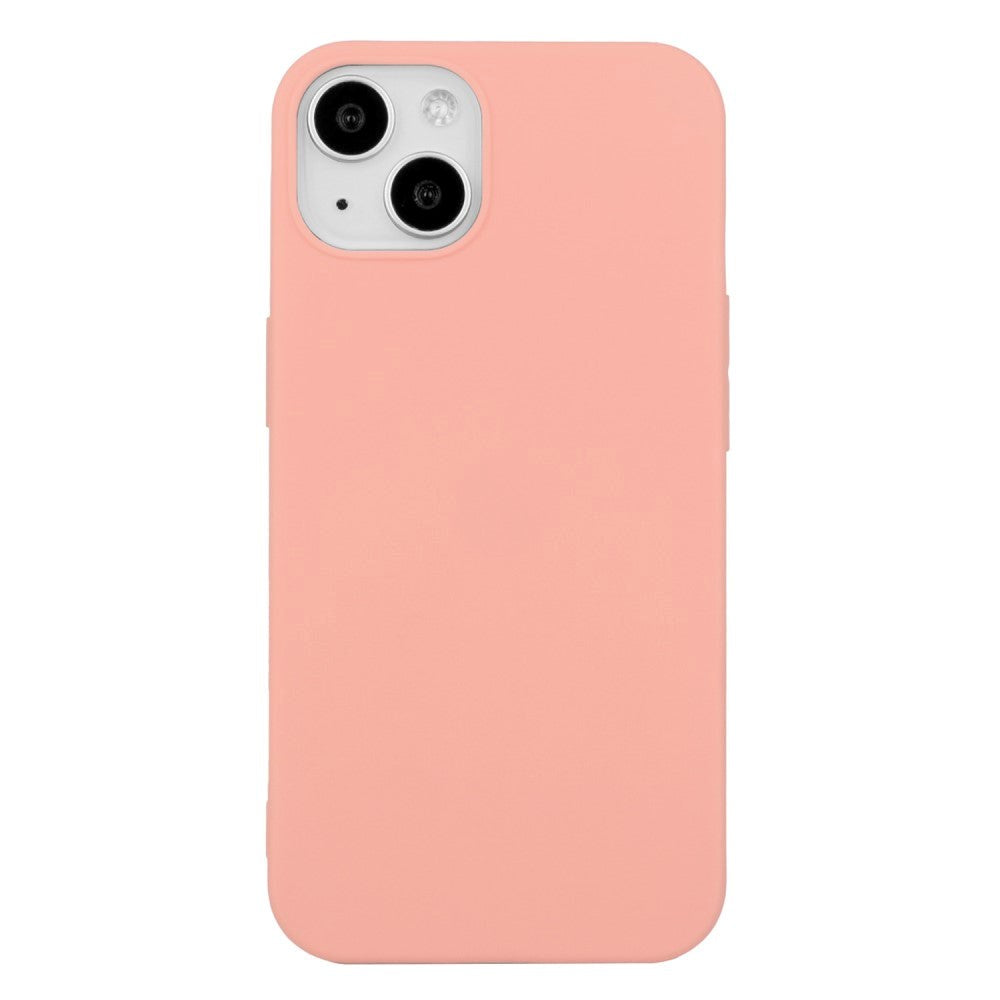 iPhone 15 Plus Mat Fleksibel Plastik Bagside Cover - Lyserød