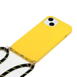 iPhone 15 Fleksibelt Plastik Bagside Cover m. Snor / Strop - Gul
