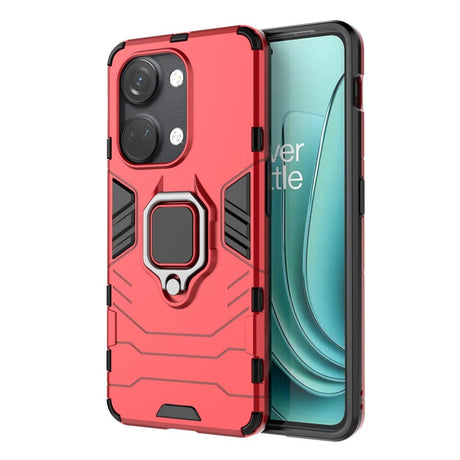 OnePlus Nord 3 (5G) Hybrid Håndværker Bagside Cover m. Magnetisk Kickstand - Rød