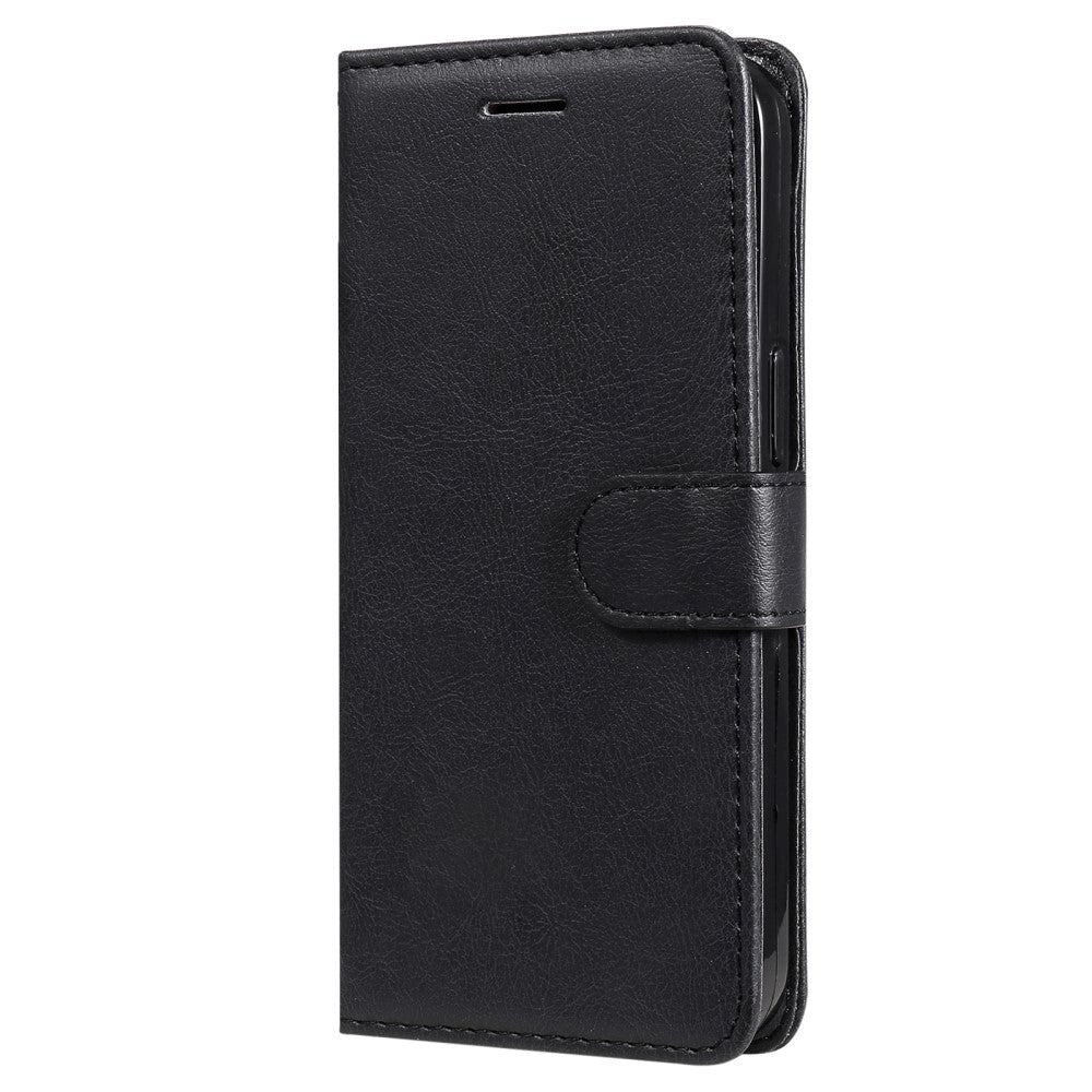 iPhone 15 Pro Læder Flip Cover m. Strop og Pung - Sort