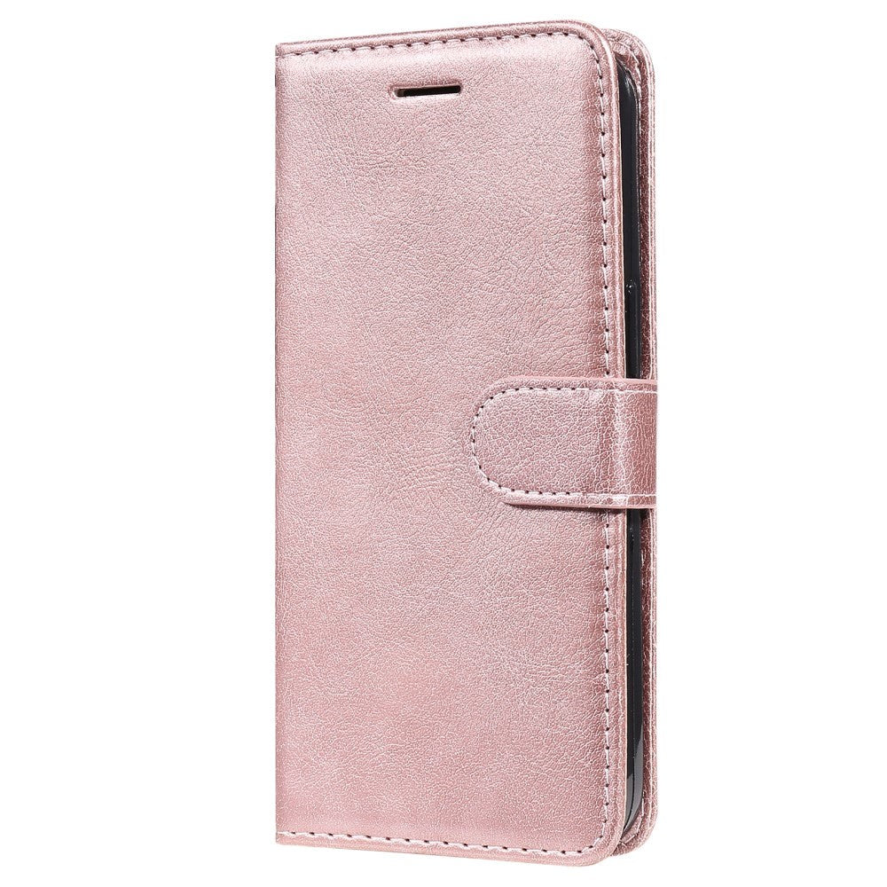 iPhone 15 Pro Max Læder Flip Cover m. Pung og Strop - Rose Gold